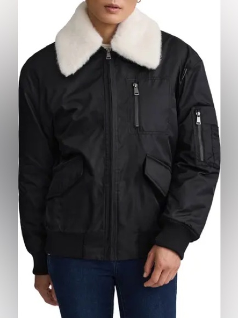 NVLT Black Bomber Jacket - Classic Zip Front